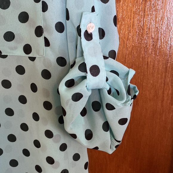Sheer turquoise polka dot blouse from Eclipse - Picture 4 of 4